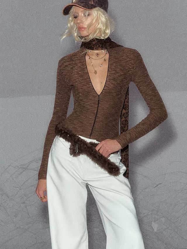 Retro Faux-Fur Waist Belt