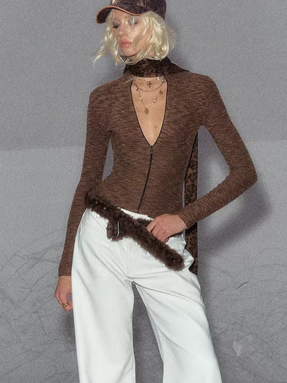 Retro Faux-Fur Waist Belt