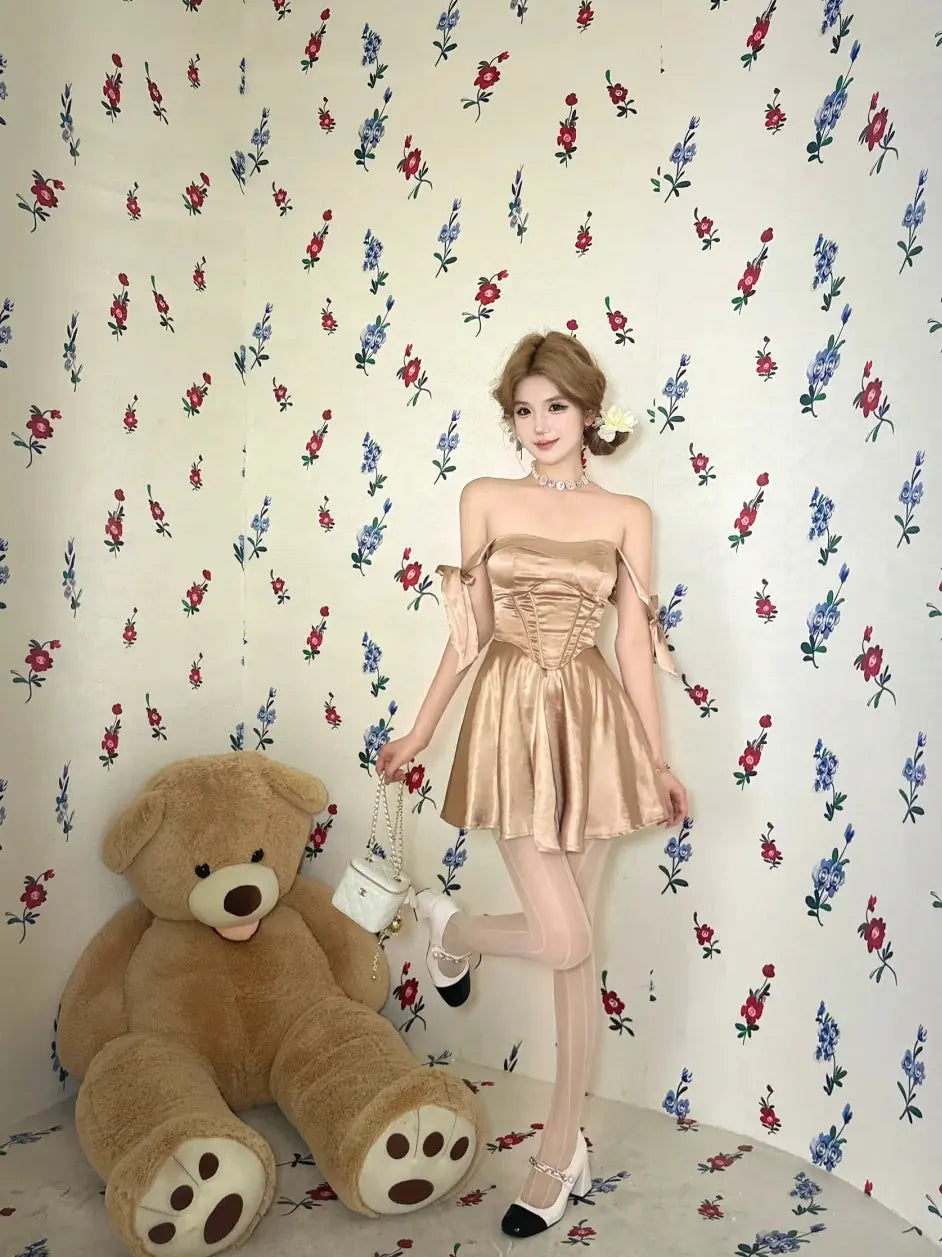 Sheer Luck Gold Bondage A-line Mini Dress CHINASQUAD Sheer Luck Gold Bondage A-line Mini Dress CHINASQUAD