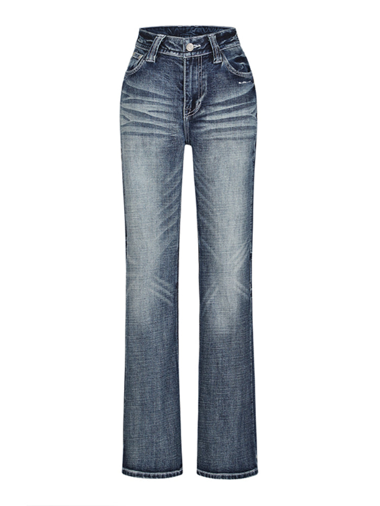 Heavy-Duty Low-Waist Straight Denim Pants