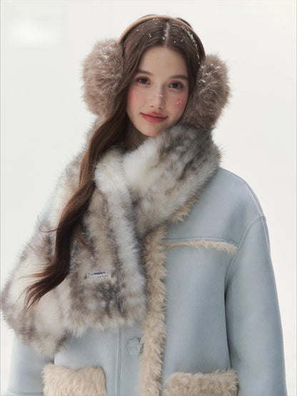 Fuzzy Bambi-Inspired Faux Fur Scarf