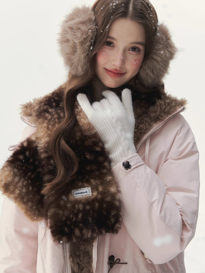 Fuzzy Bambi-Inspired Faux Fur Scarf