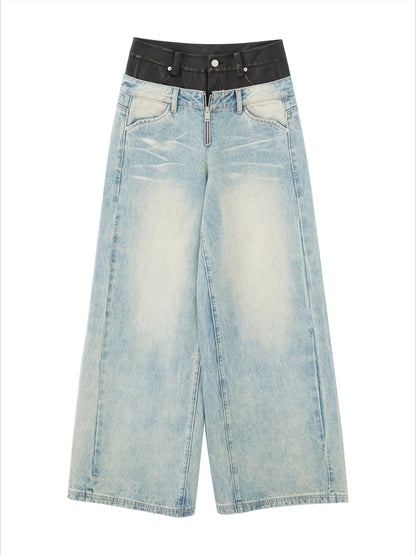 Vintage Dual Waistband Straight-Leg Jeans