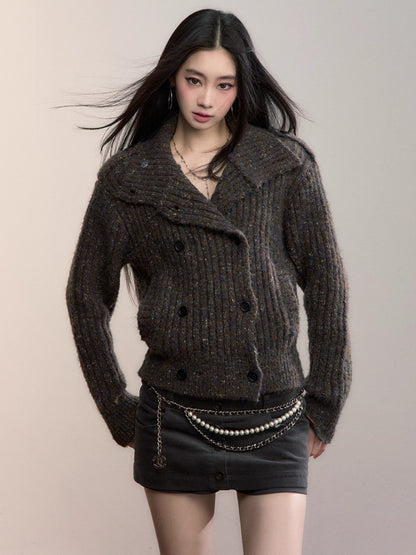 Multicolor Yarn Turtleneck Knit Turtleneck