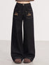 MACYMCCOY Embroidered Vintage Wide-Leg Denim Pants – view 5