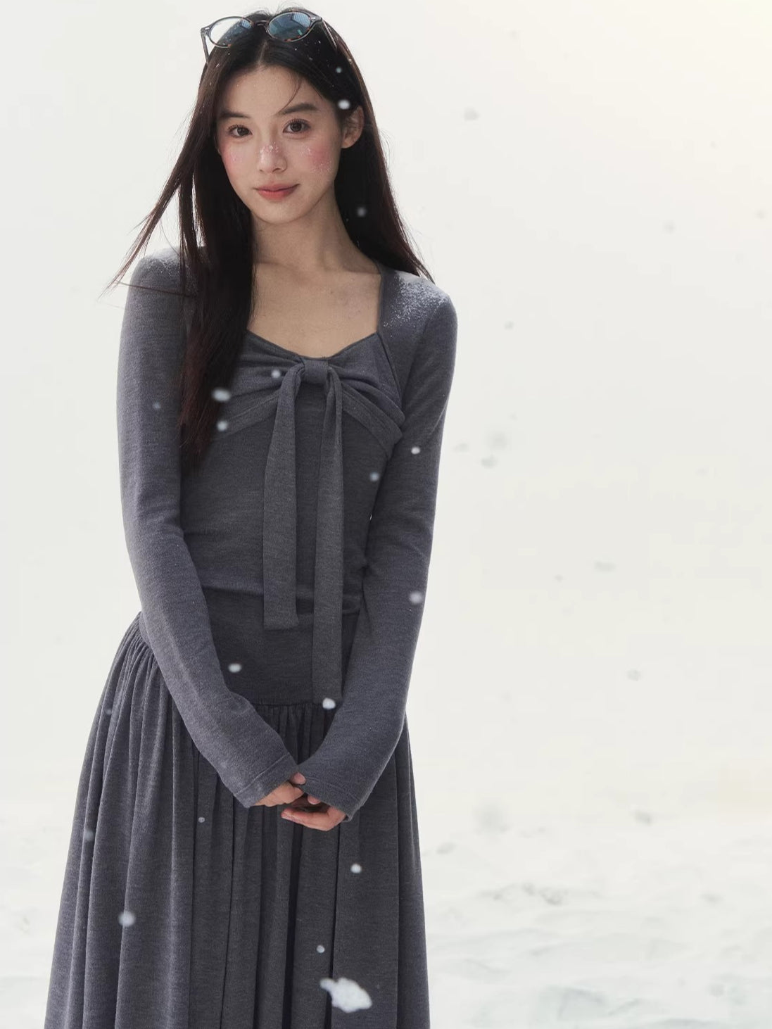 Vintage Waist-Cinched Knit Dress