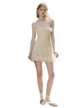 Light White Lace Halter Neck Slip Short Dress - CHINASQUAD