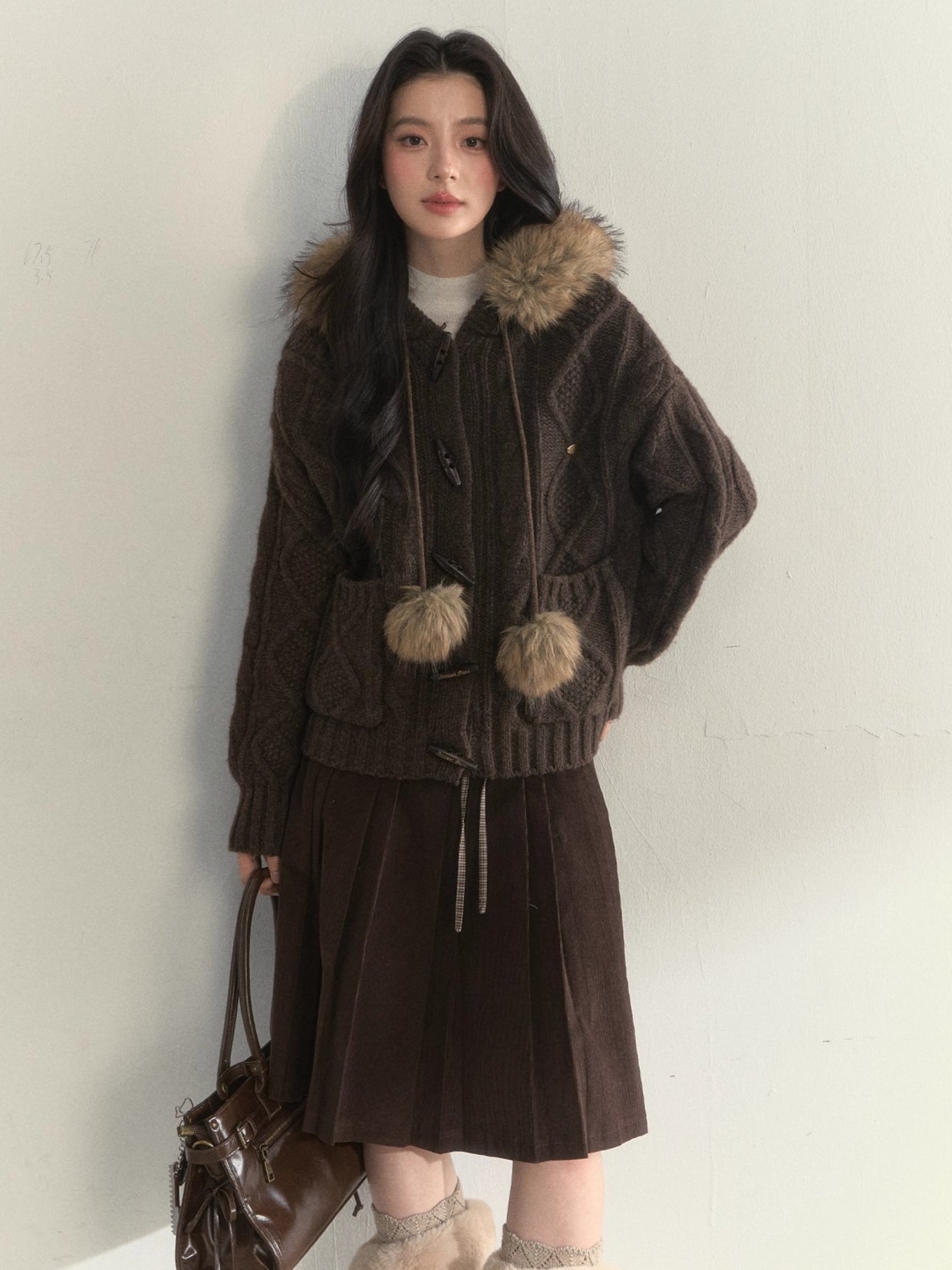 Textured Cable-Knit Wool Sweater