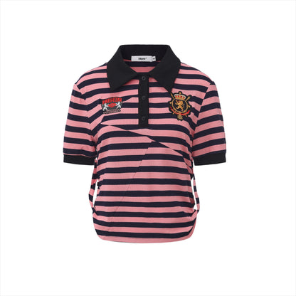 Patchwork Drawstring Adjustable T-Shirt