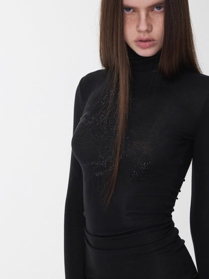 Crystal-Embellished Turtleneck