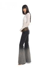 Twill Washed V-Waist Stretch Micro-flare Pants - CHINASQUAD