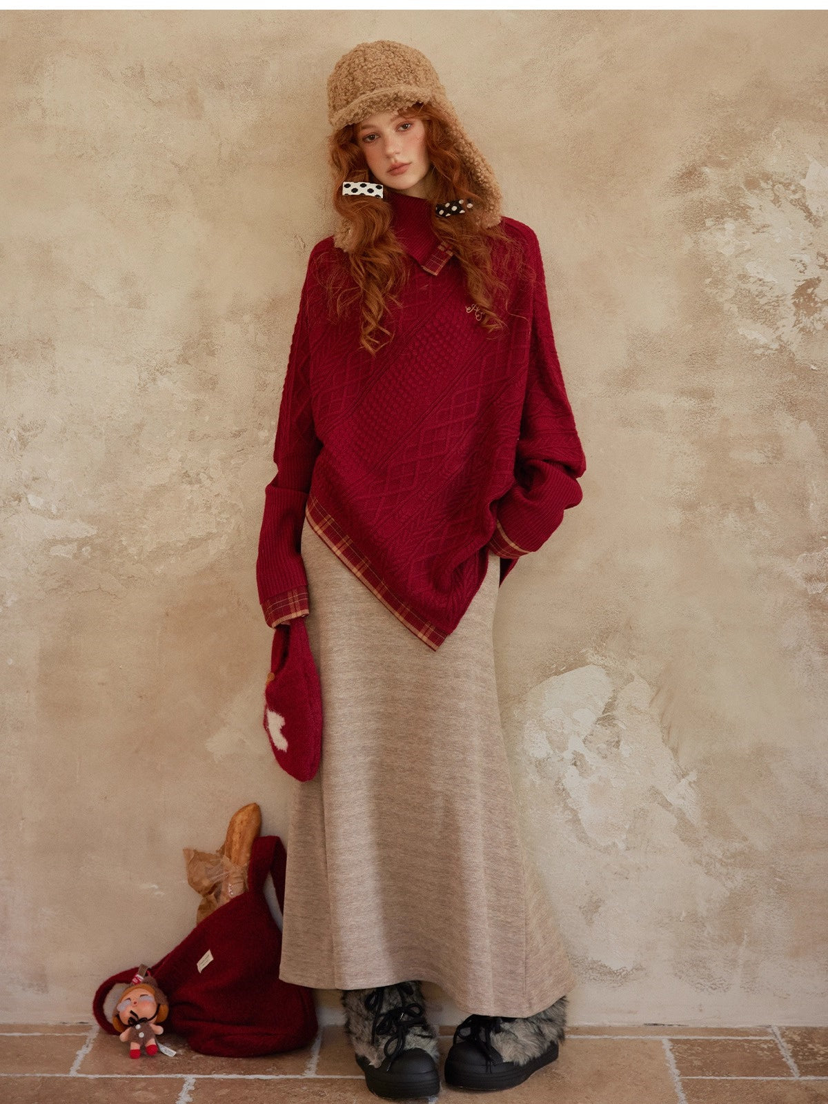 Fishtail Knit Midi Skirt
