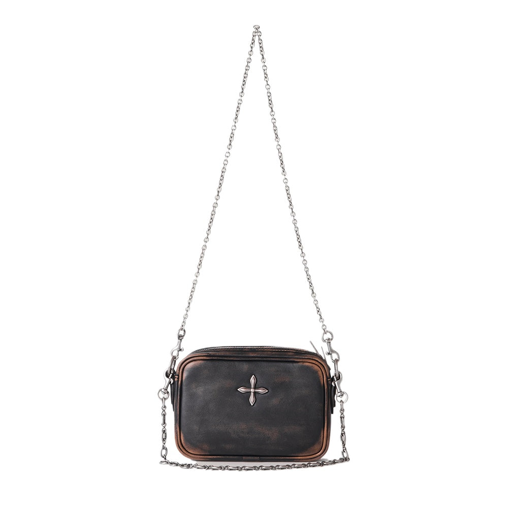 Compass Badge Leather Chain Bag (Small)