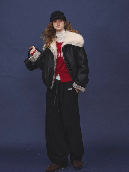 Vintage Fleece Curved-Leg Drawstring Pants