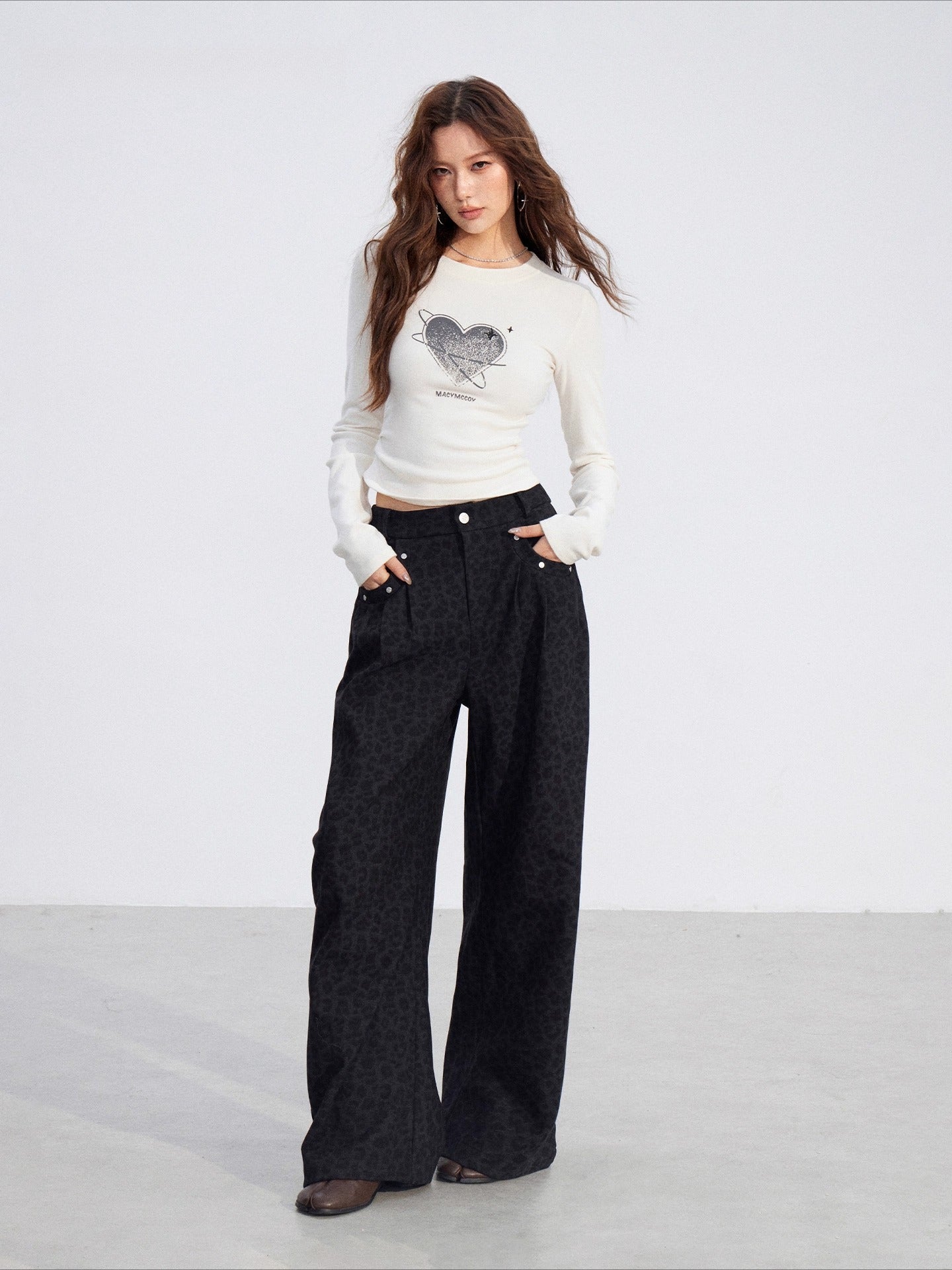 Wool-Blend Wide-Leg Trousers