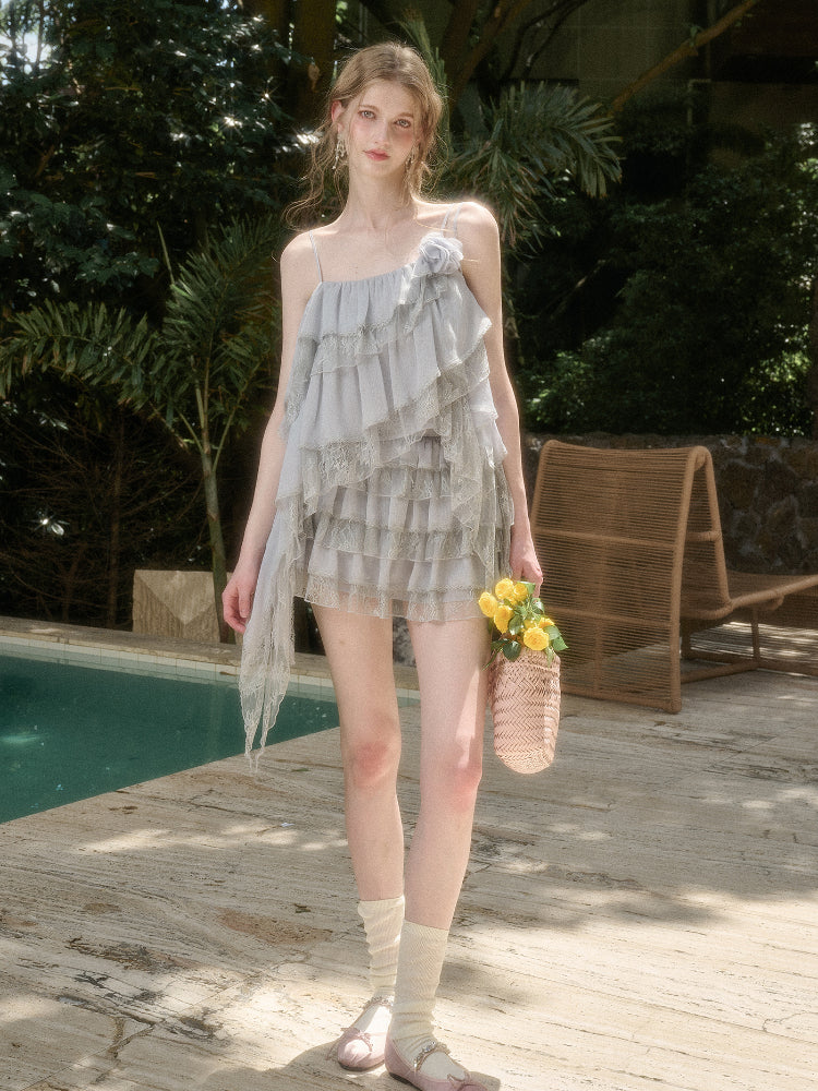 Fluffy Lace Fairy Camisole &amp; Skirt Set