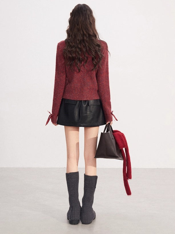 Bow-Detail Soft-Touch Knit Sweater