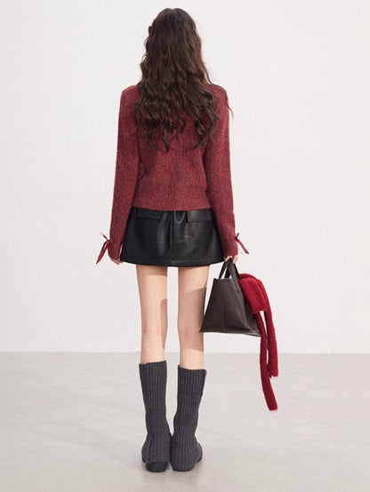 Bow-Detail Soft-Touch Knit Sweater