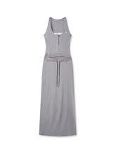 Contrast Color Fake Two-piece Waist Hollow Dress - CHINASQUAD