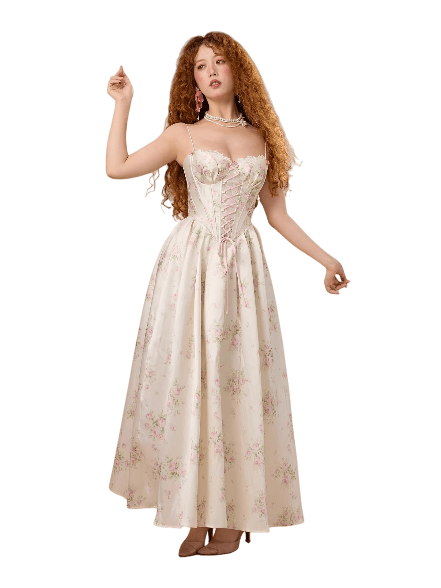 French Vintage Court-Style Satin Slip Gown