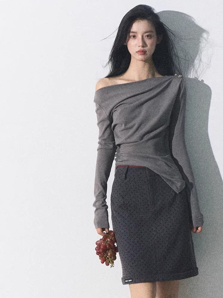 One-Shoulder Waist-Defining Knit Base Layer