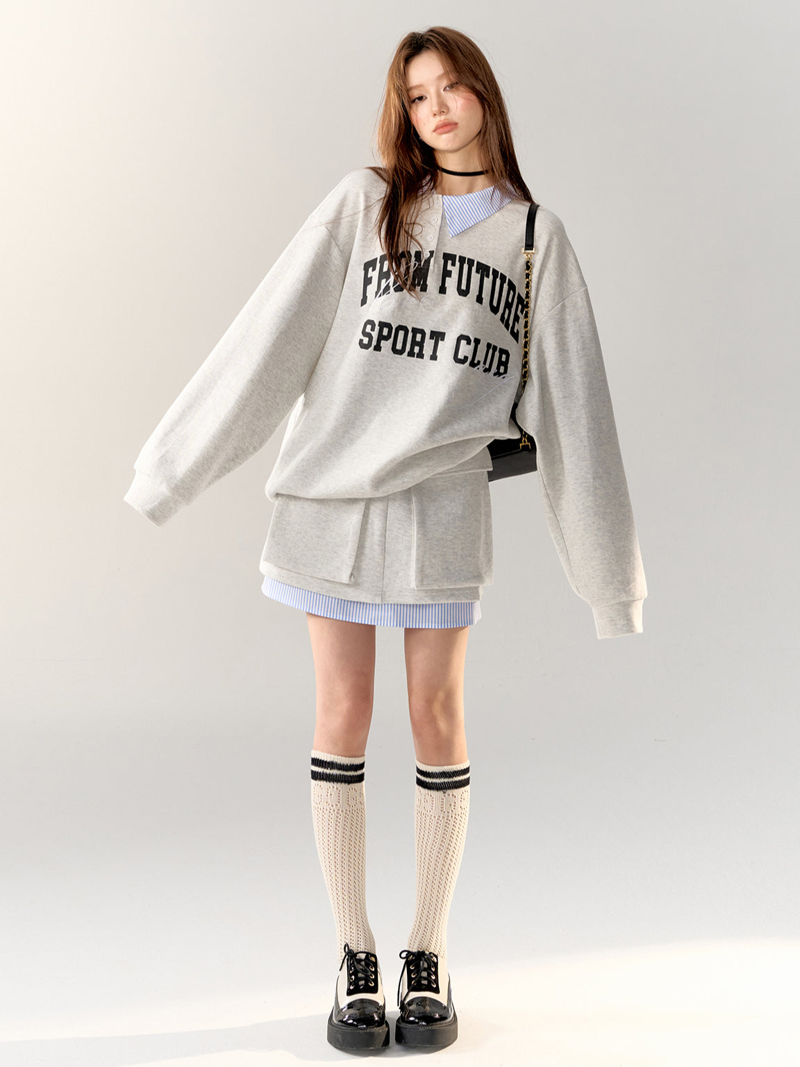 American College Style Sports Sweatshirt