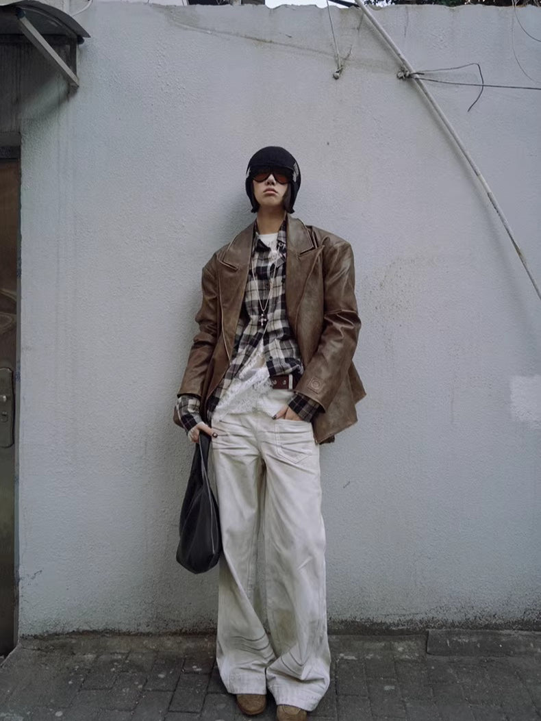 Plaid Oversized Long-Sleeve Shirt