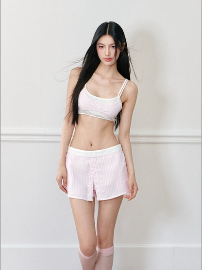 Pink Oversized Striped Shirt - CHINASQUAD