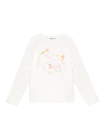 Crew Neck Dog Print Long-Sleeve Tee - CHINASQUAD