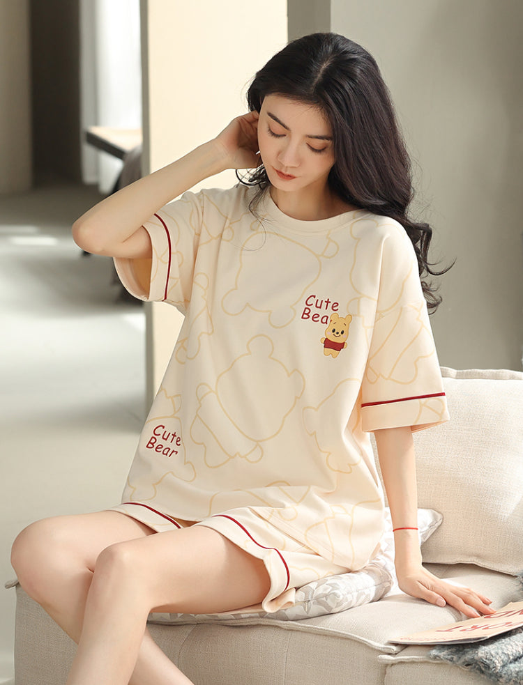 Thin Cotton Short-sleeved Pajamas