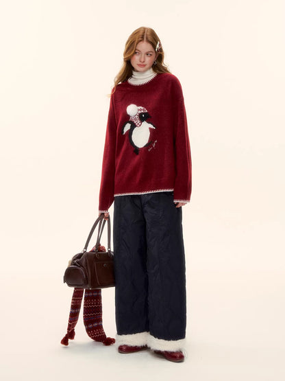 Jacquard Wool-Blend Knit Sweater