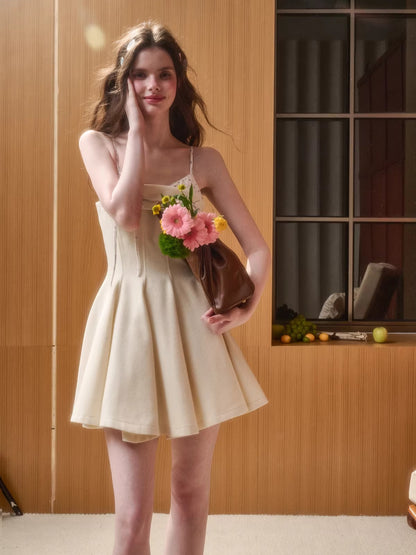 Wool-Blend Puffy Cami Dress