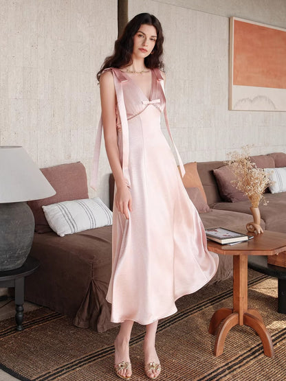 V-Neck Cutout High-Waist Maxi Dress