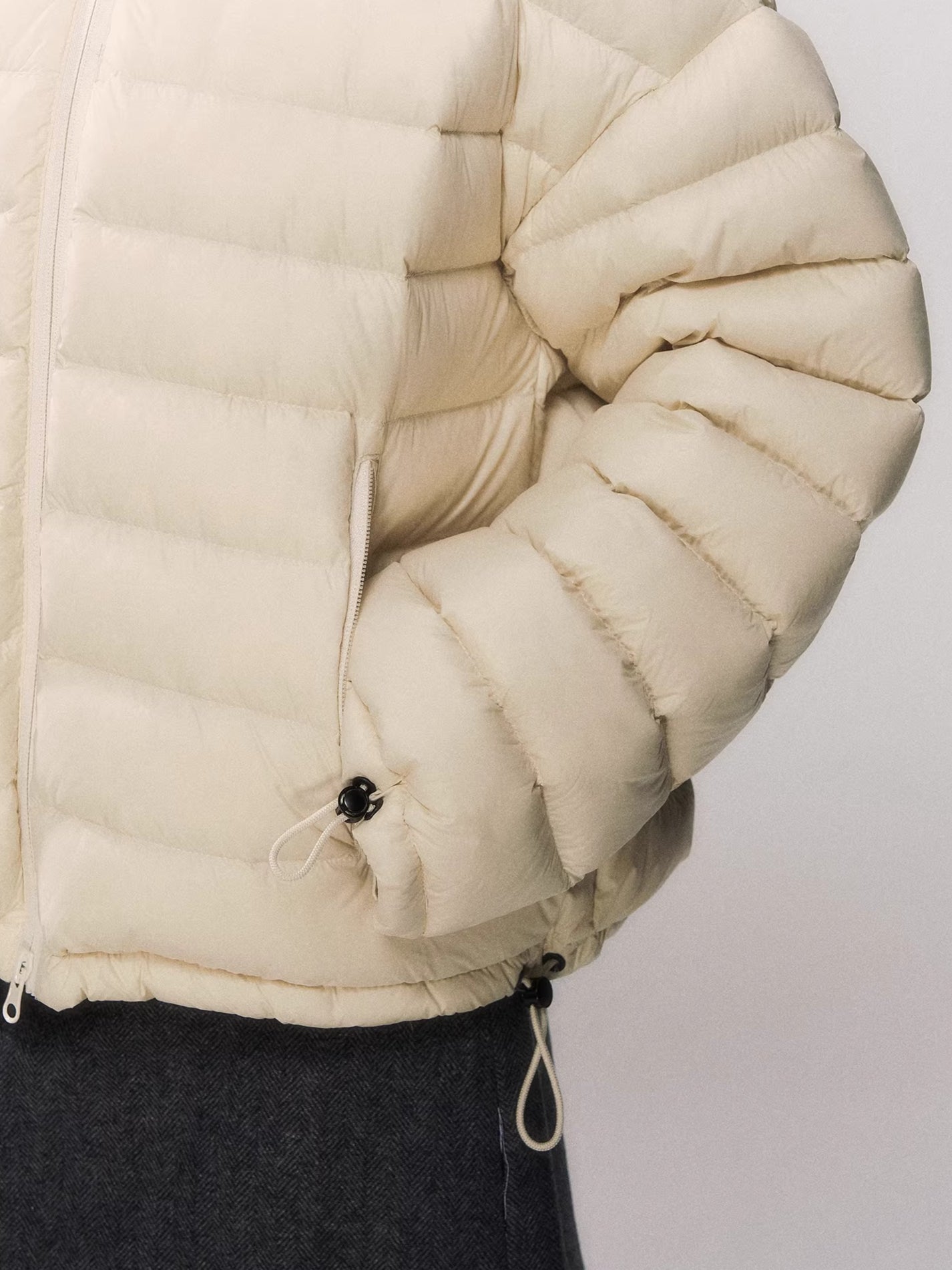White Duck Down Hooded Puffer Jacket