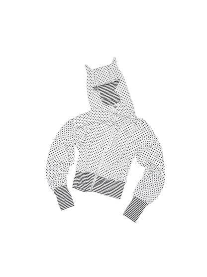 Double-Slider Small Polka Dot Devil Horn Hoodie - CHINASQUAD