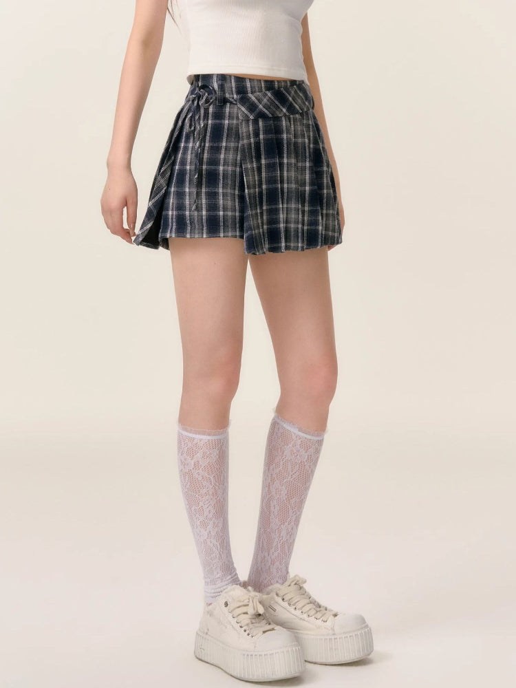 Plaid Hooded Long Sleeve Shirt &amp; Skirt Set