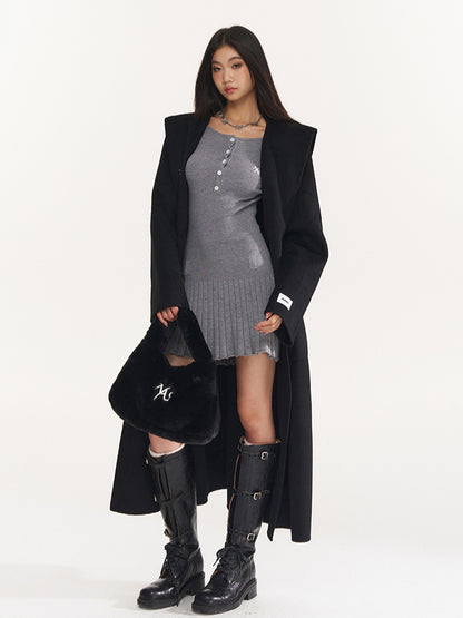 Wool Belted Hooded Coat