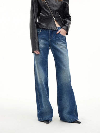 Vintage Lightning Wash Straight-Leg Jeans