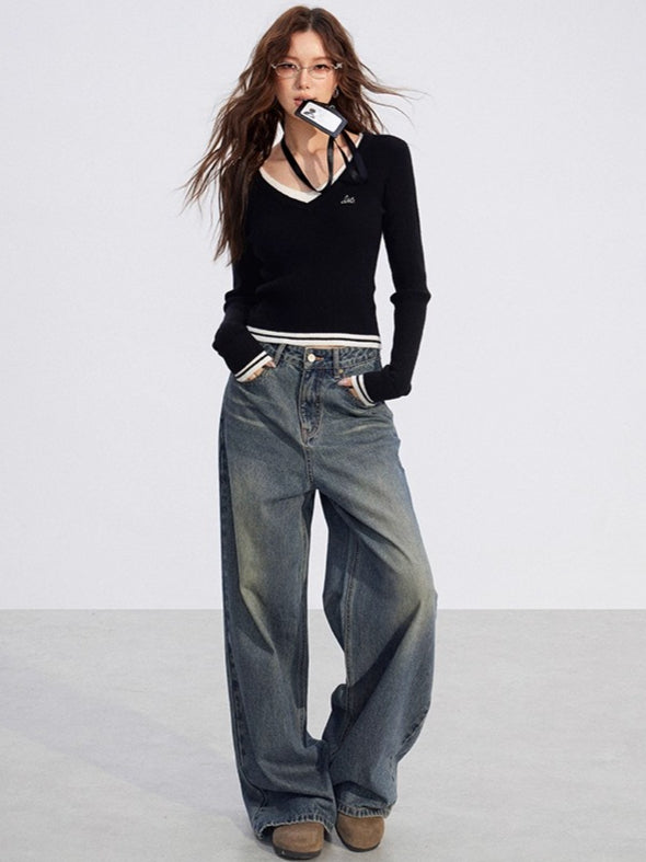 Slim-Fit Soft-Touch Knit Blouse