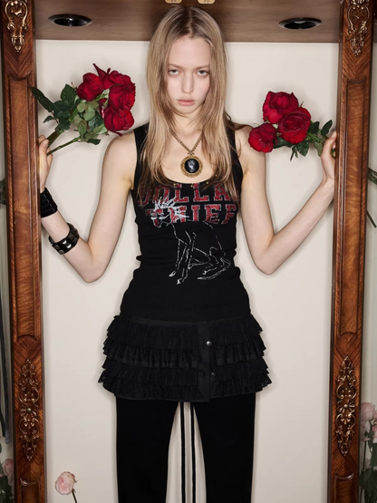 Vintage Graphic U-Neck Ribbed Tank