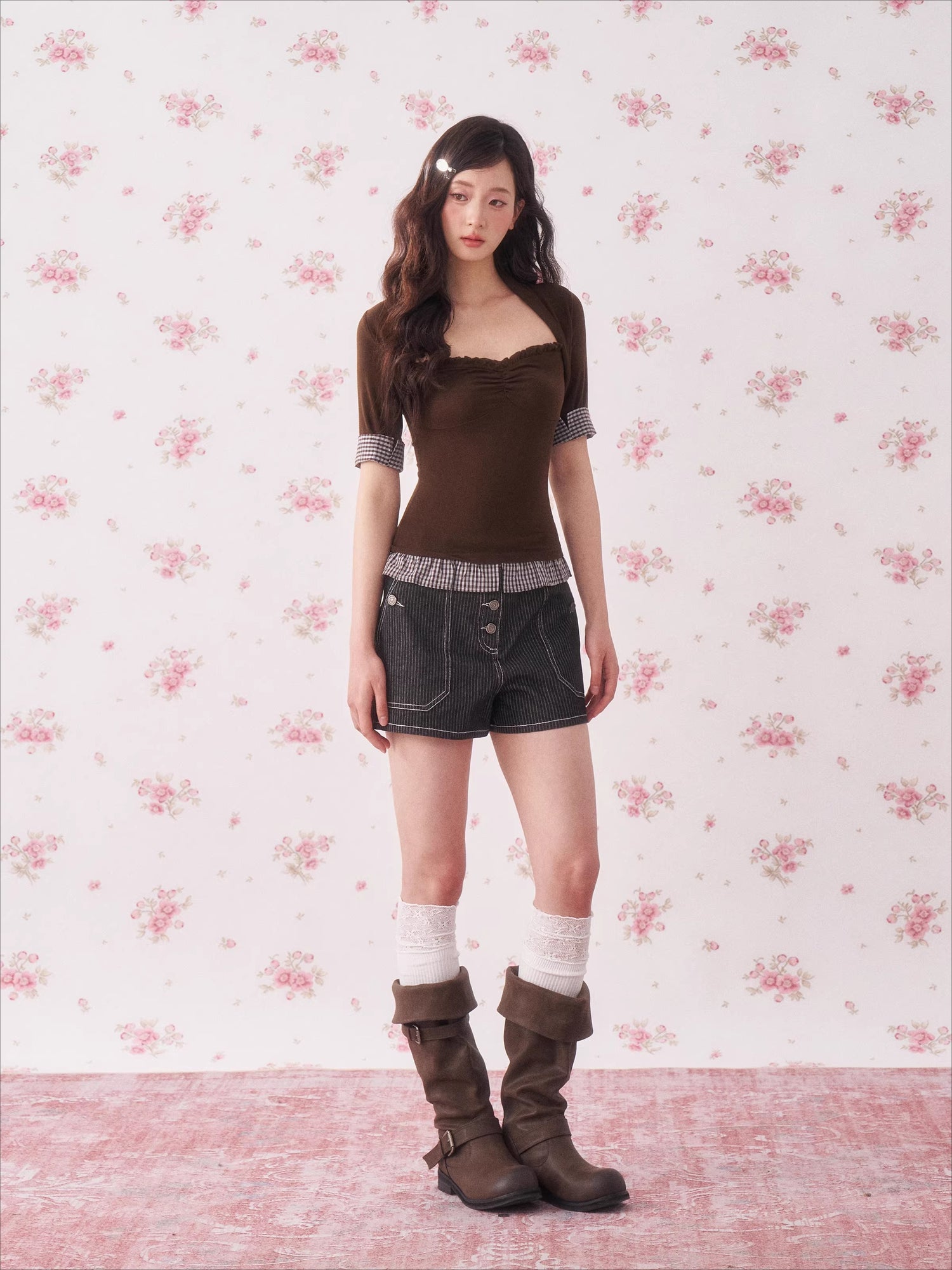 Vintage Square-Neck Wool-Blend T-Shirt