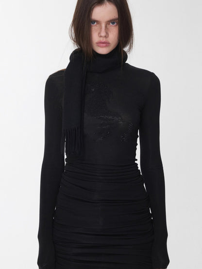 Crystal-Embellished Turtleneck
