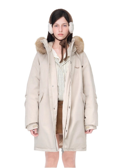 Faux Fur Collar Parka Down Coat