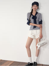 Soote Season Striped Ribbon Cuffed T-shirt - CHINASQUAD