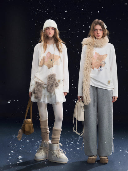 Whispering Fawn Plush Long-Sleeve Tee