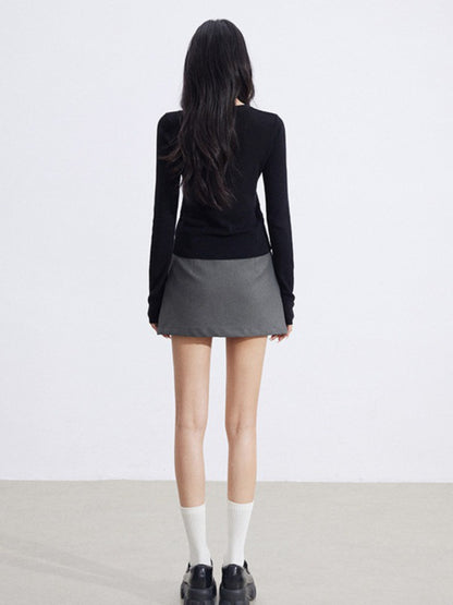 Embellished Soft Knit Long Sleeve T-Shirt