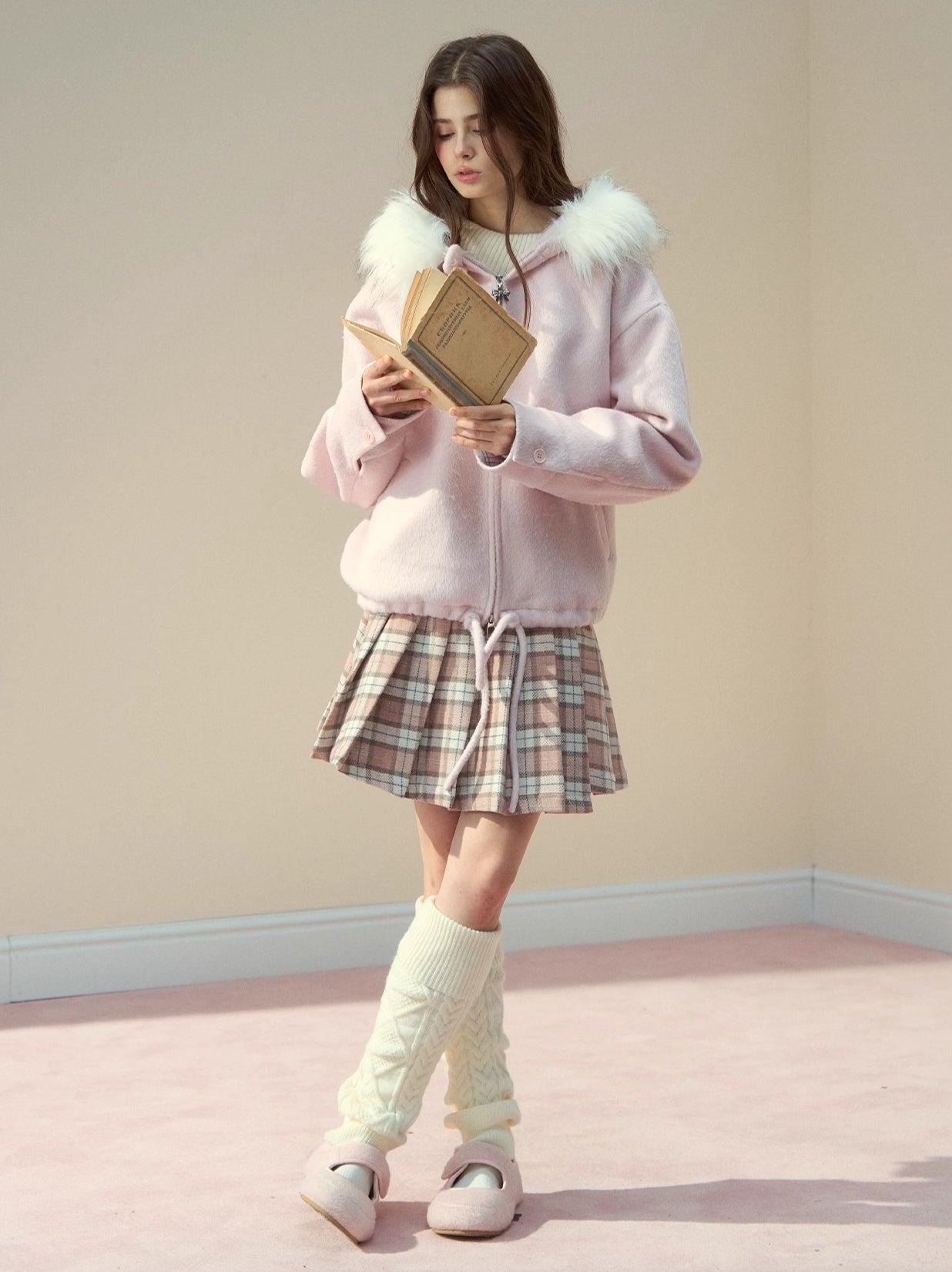 Rose Hooded Wool-Blend Jacket
