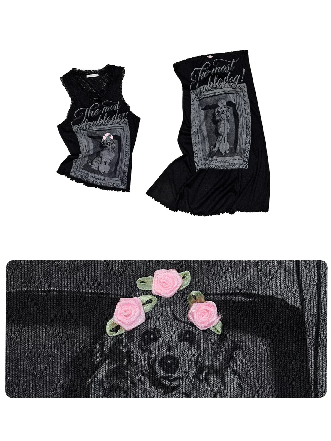 Vintage Frame Dog Print Tank &amp; Midi Skirt Set 1Jinn Studio