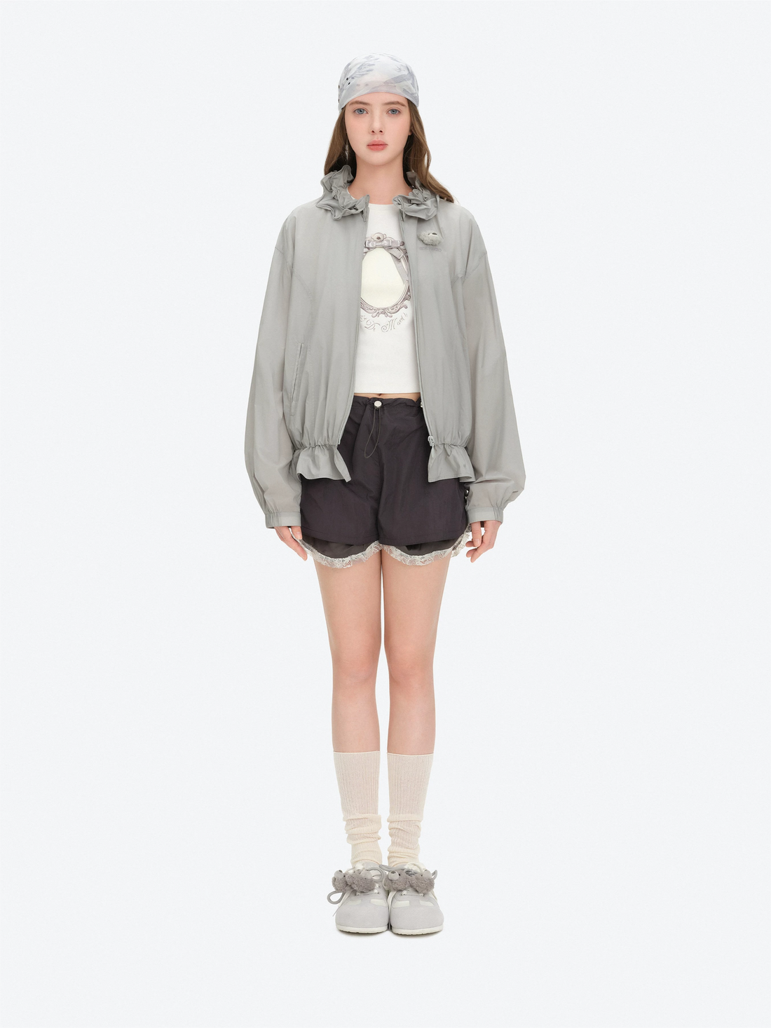 Lace Collar Lightweight Jacket