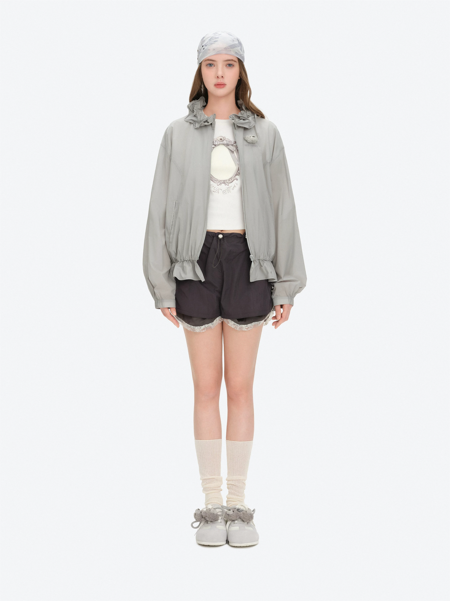 Lace Collar Lightweight Jacket